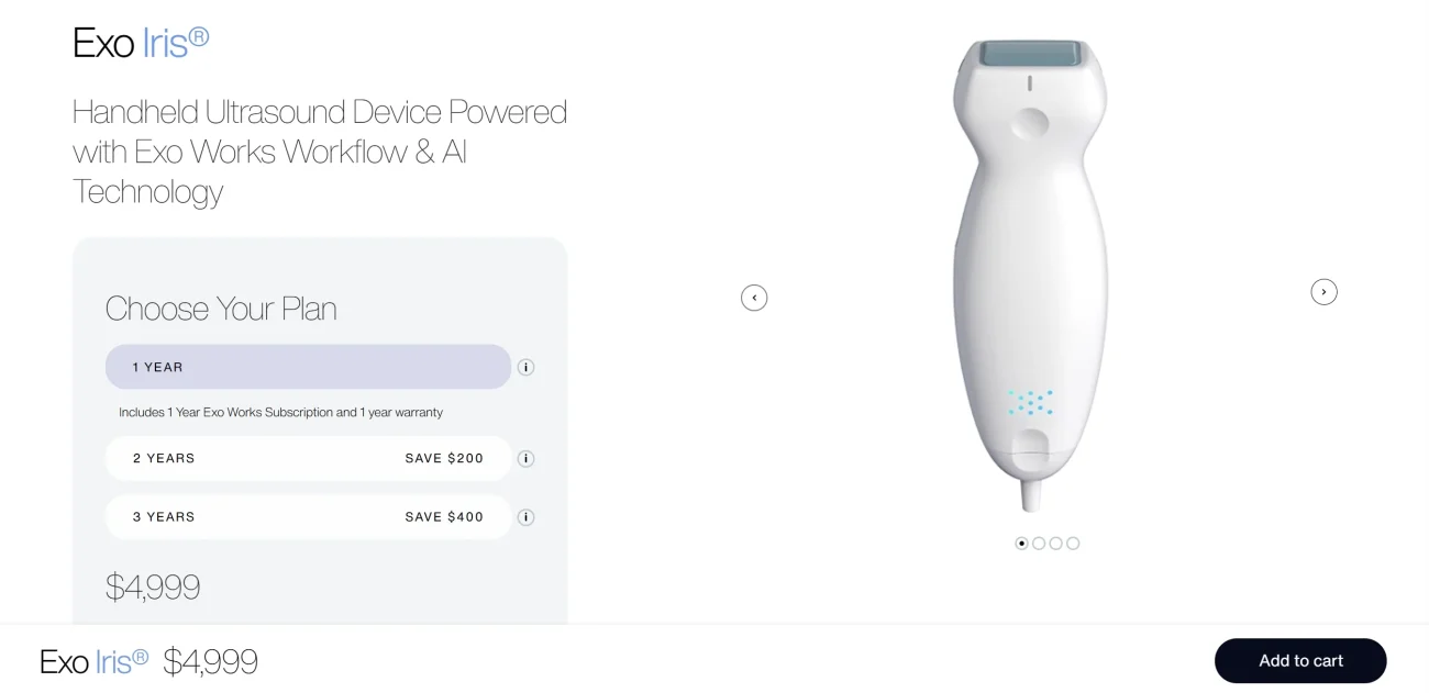 Exo Iris handheld echoapparaat-prijs