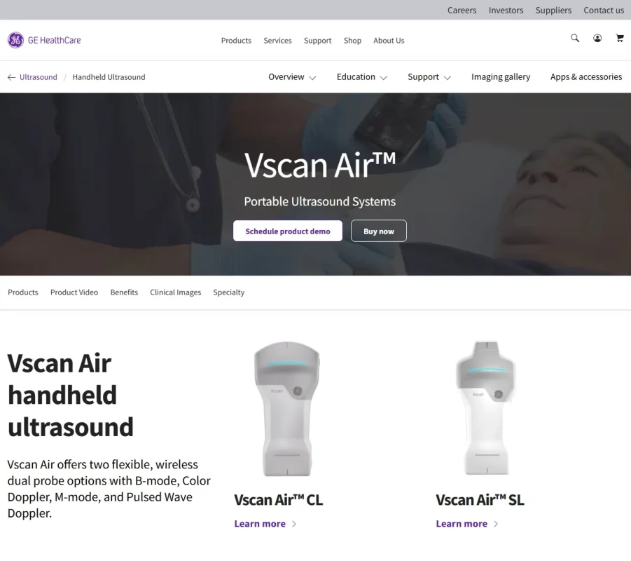 ge vscan air handheld echografie