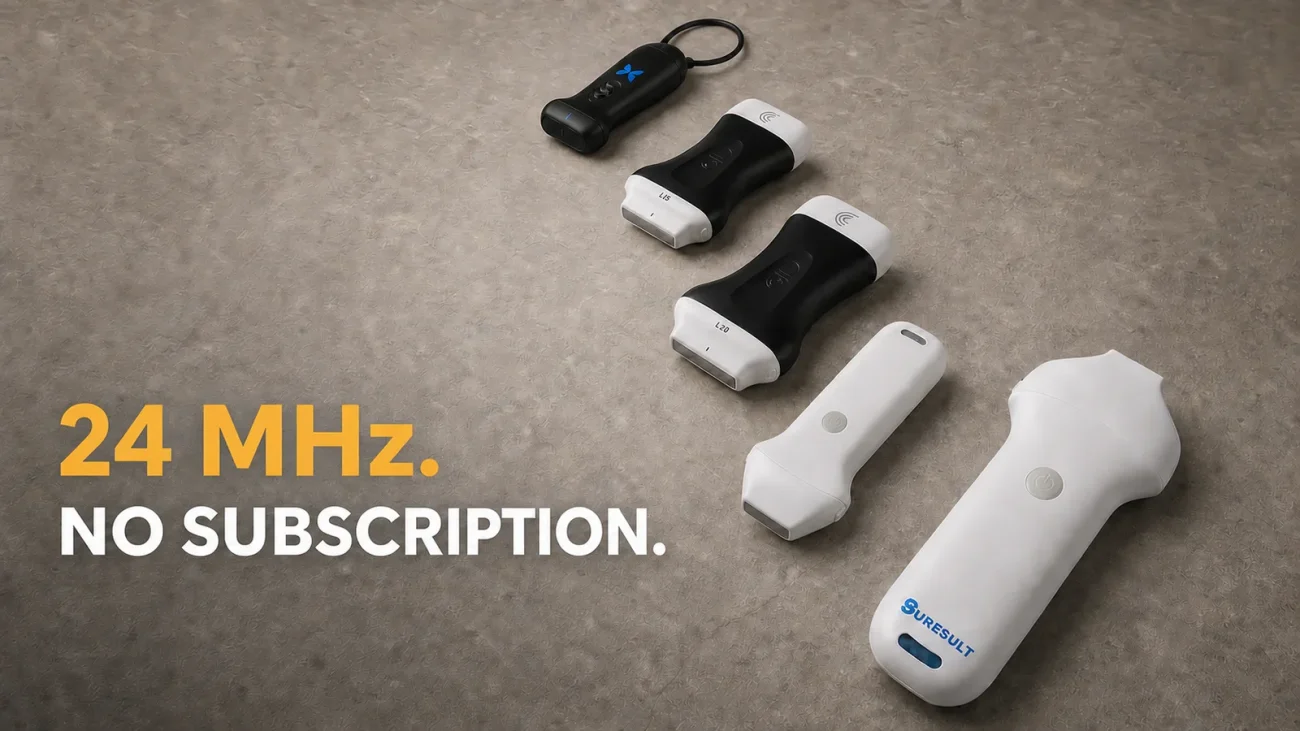 Suresult L24 and L20 with Clarius L20 HD3, Clarius L15 HD3 and Butterfly iQ3