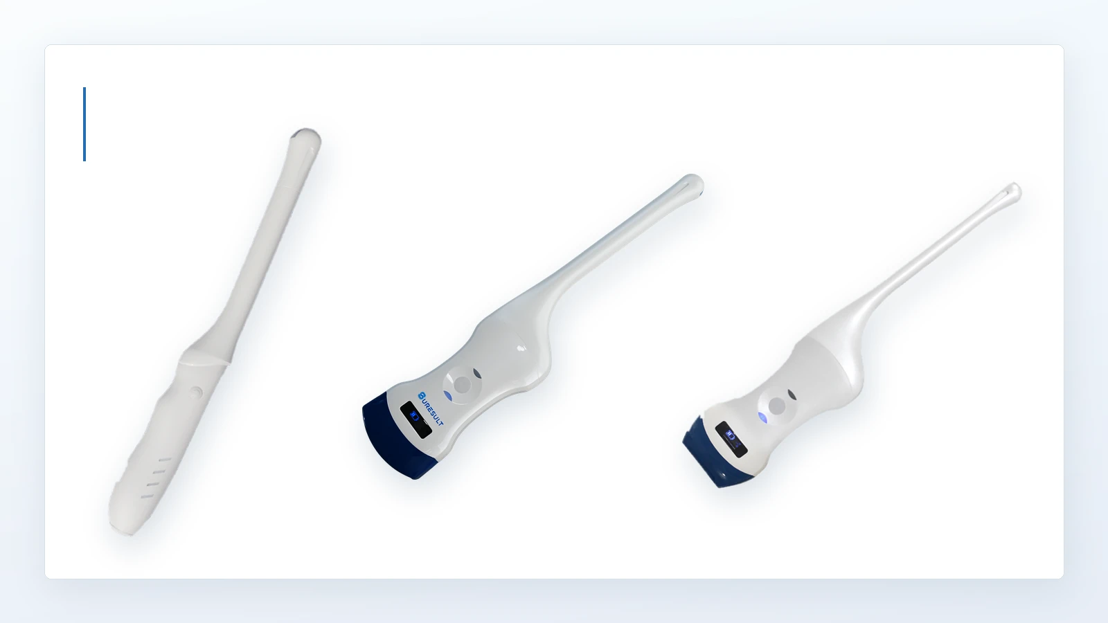 Suresult T8, D2T and D2LT transvaginal and OB/GYN handheld ultrasound devices side by side
