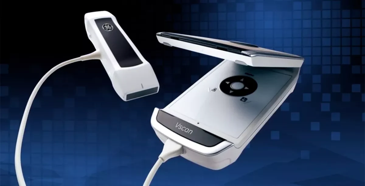 GE Vscan with Dual Probe 2014 clamshell display and dual-ended transducer