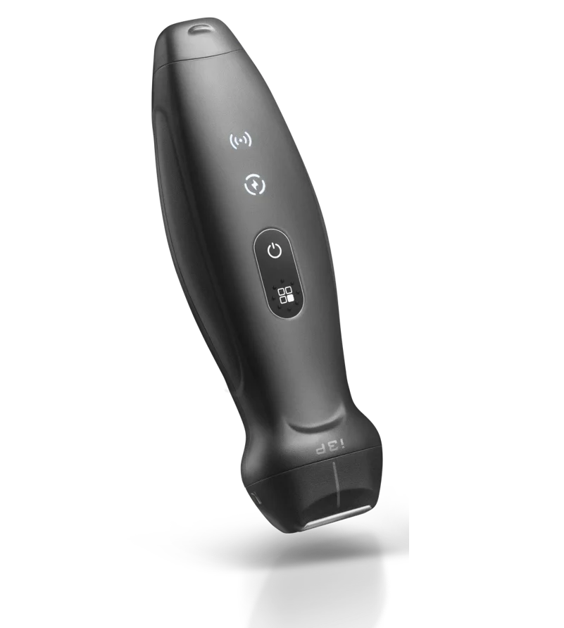 Mindray TE Air i3P wireless phased-array transducer in dark housing