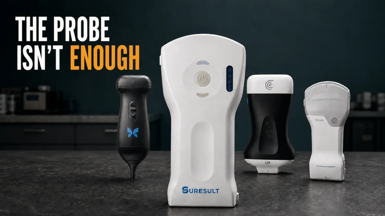 Suresult D3Ultra compared with Butterfly iQ3, Clarius L20 HD3 and GE Vscan Air CL