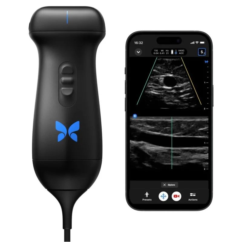 Productafbeelding van Butterfly iQ3 handheld echografie voor app-begeleide POCUS-vergelijking