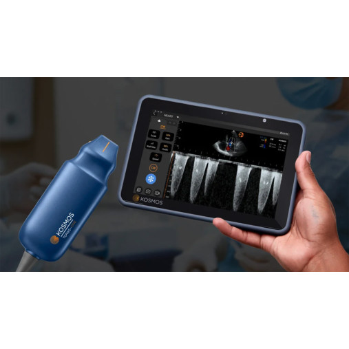 EchoNous Kosmos Torso-One probe and Kosmos tablet, the hardware Kosmos Bladder runs on
