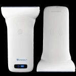 Suresult L10W linear ultrasound probe front and back view