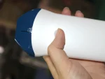 Suresult L14 linear probe lens face held in hand