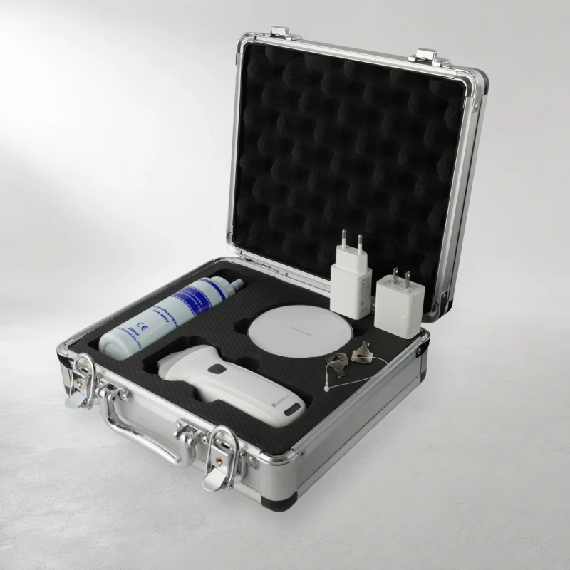 Suresult L24Pro 18/24 MHz linear ultrasound probe in aluminum carrying case with charger and accessories