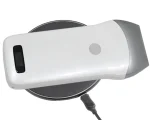 Suresult L7.5 linear probe on its wireless charging pad