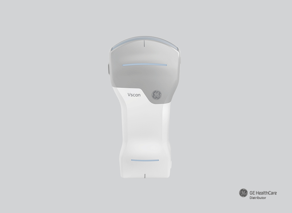 GE Vscan Air CL VET curved-lineaire handheld probe weergegeven op de Antech-productpagina